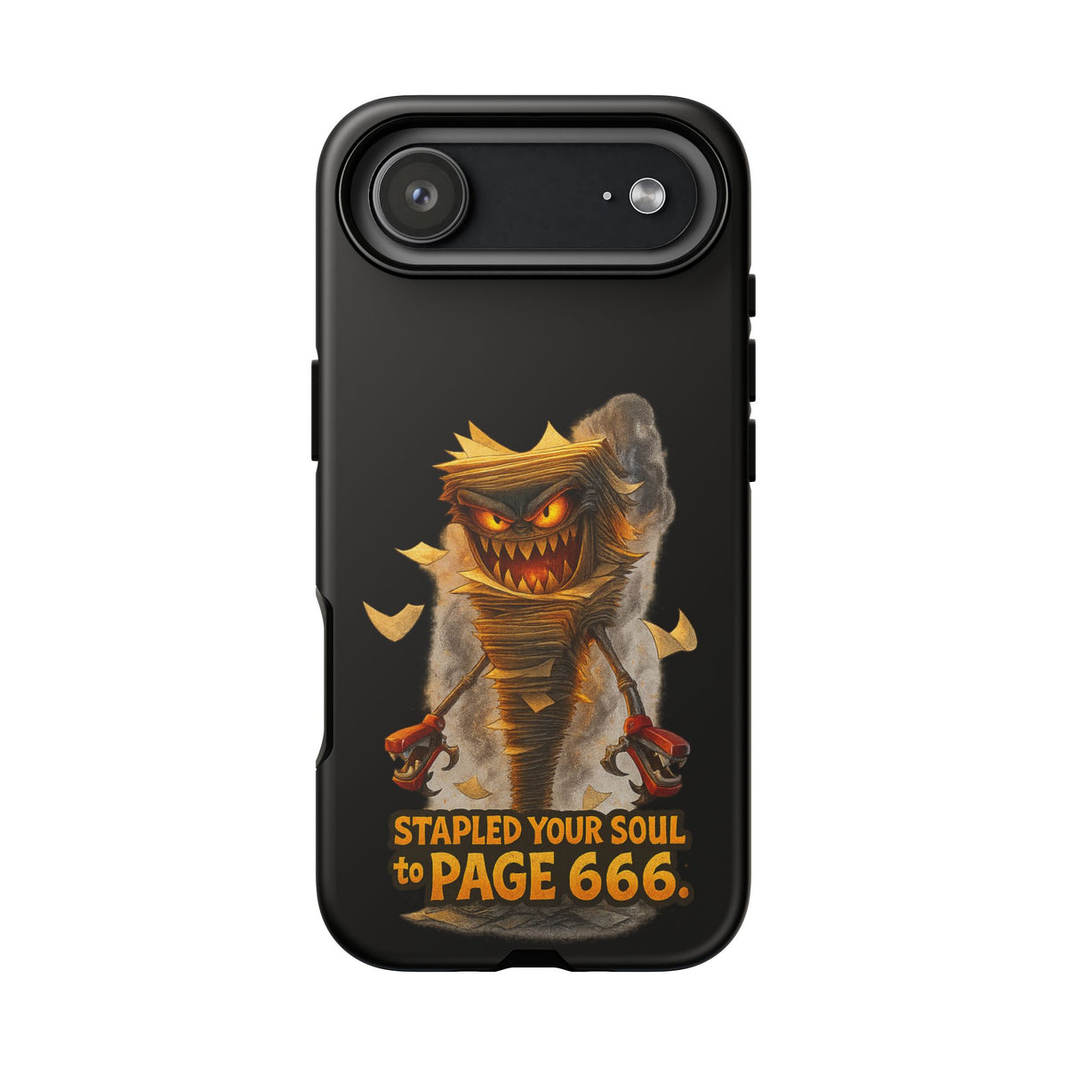 Phone Case — Halloween Mummy Creature “Stapled Your Soul to Page 666” Horror Design