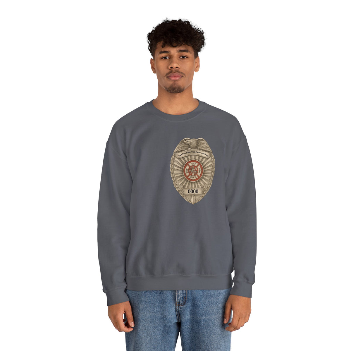 Flames Test Metal Courage Defines the Firefighter Crewneck Sweatshirt
