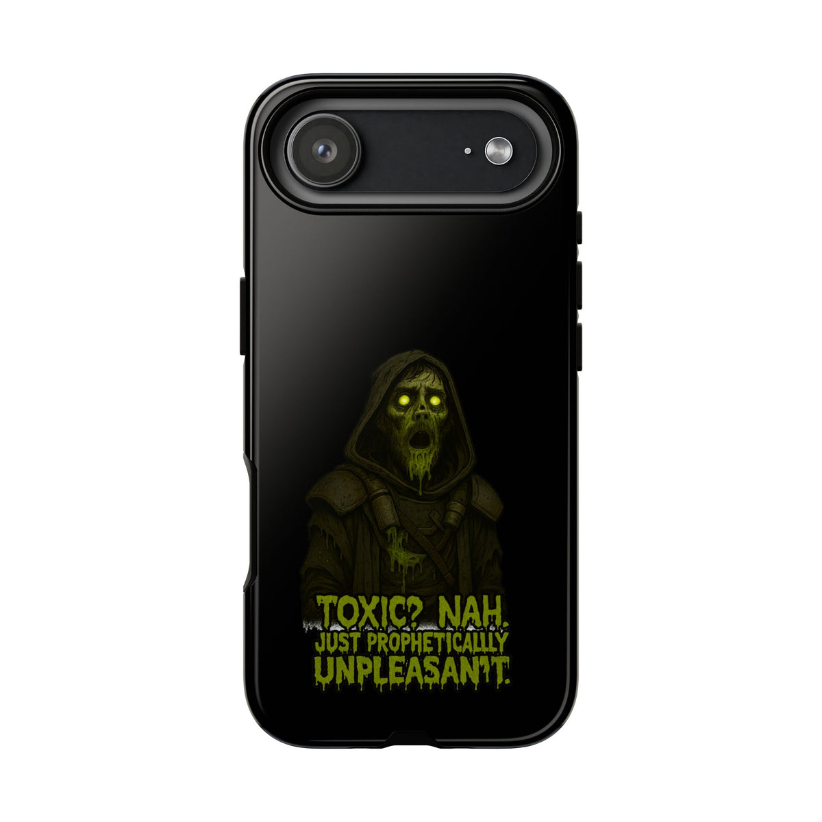 Phone Case — 'Toxic? Nah, Just Prophetically Unpleasant' Neon Grim Reaper Protective Cover