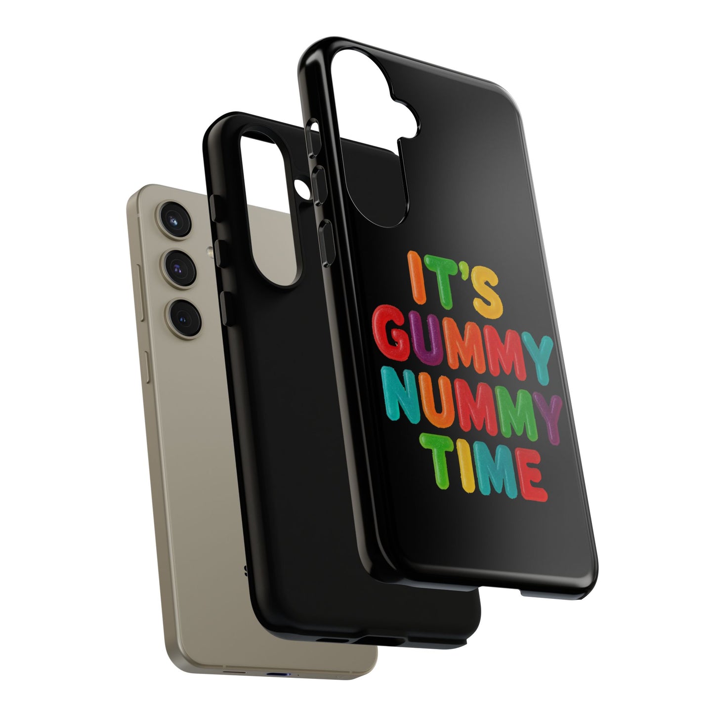 Phone Case — "It's Gummy Nummy Time" Colorful Candy Lettering Protective Case