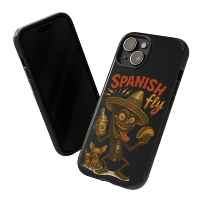 Spanish Fly Tough Phone Case — Retro Skull Sombrero Design