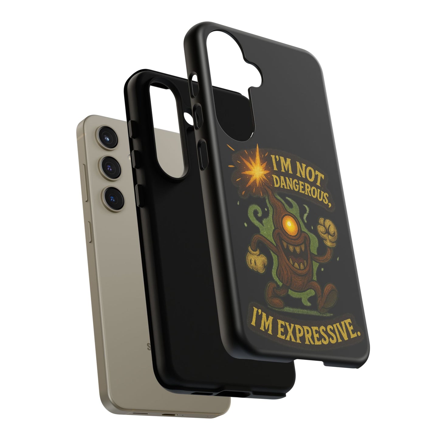 Phone Case — “I’m Not Dangerous, I’m Expressive” Monster Protective Case