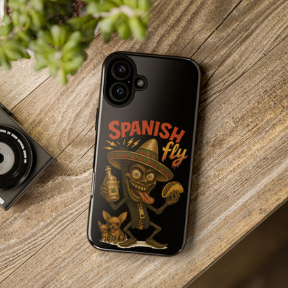 Spanish Fly Tough Phone Case — Retro Skull Sombrero Design