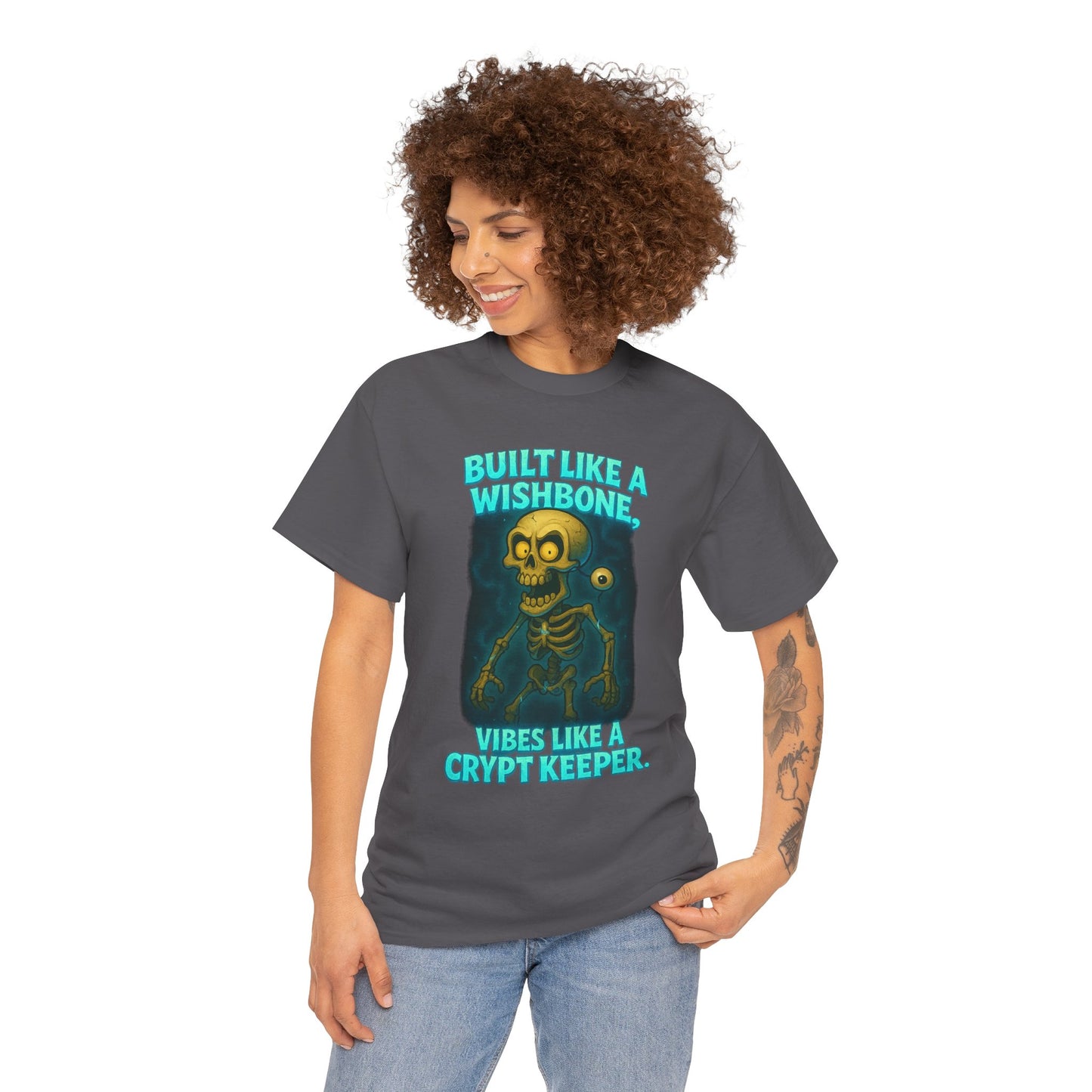Built Like a Wishbone Skeleton Tee | Creepy Keeper Graphic Shirt