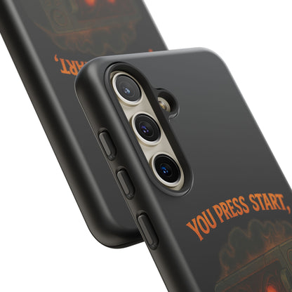 Phone Case — "You Press Start, I Press Scream" Spooky Retro Game Controller Design