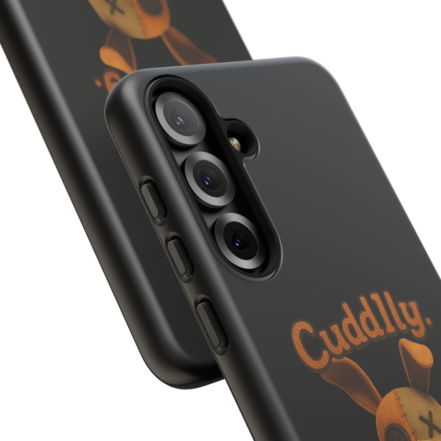 Phone Case — "Cuddly. Cracked. Kinda Dangerous." Cute Creepy Bunny Protective Case