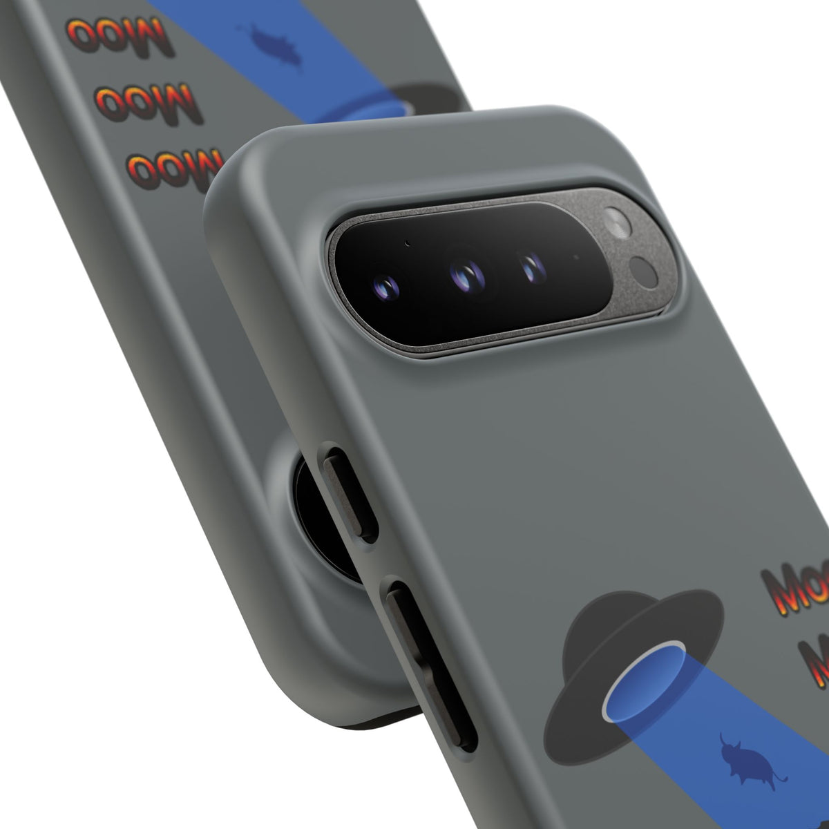 Phone Case — Funny UFO Cow Abduction Design with “Moo Moo Moo”