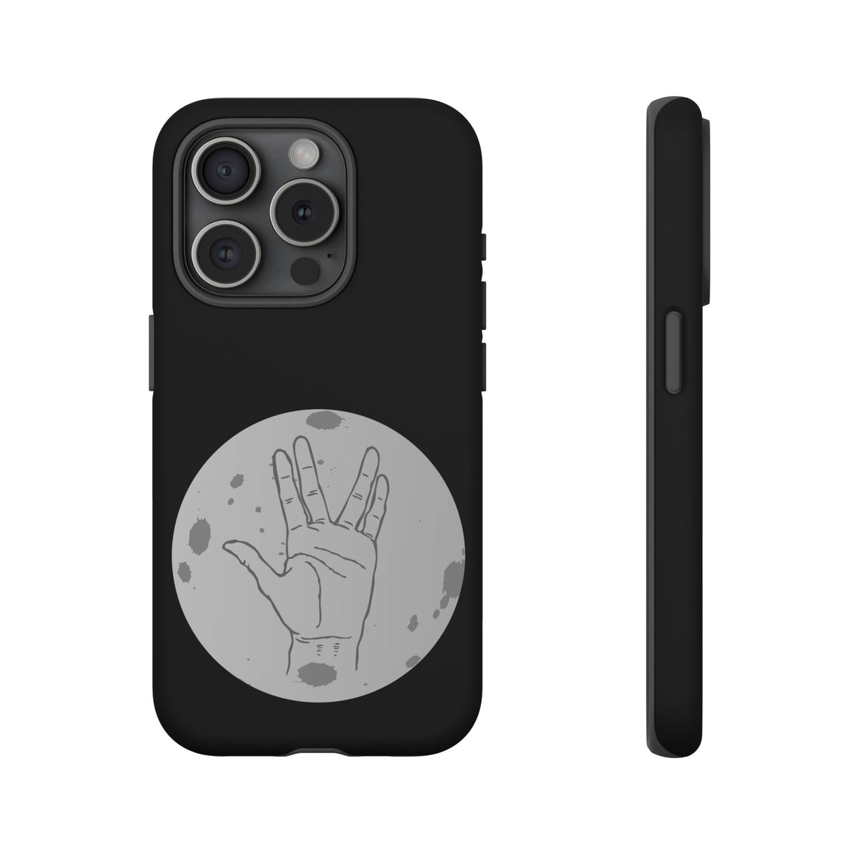 Spock Live Long Phone Case — Vulcan Salute Moon Graphic
