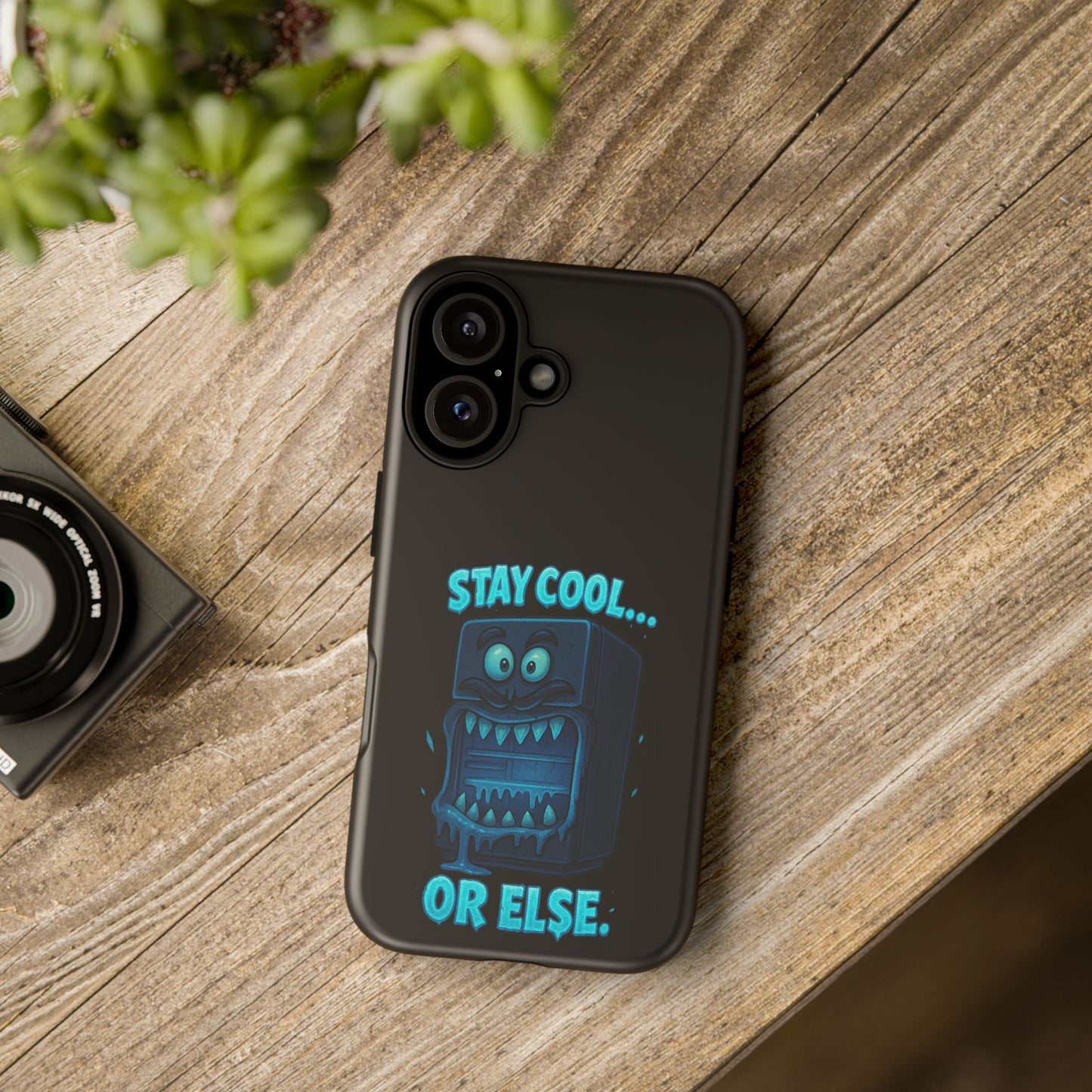 Stay Cool... Or Else. Phone Case — Neon Monster Protective iPhone Cover