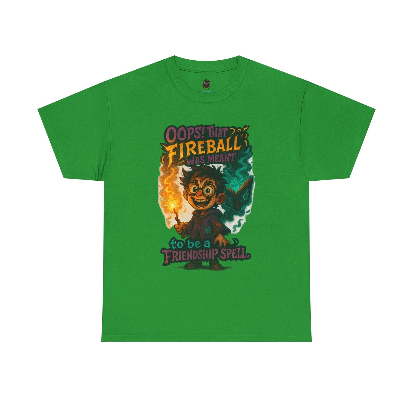 Fireball Wizard Character Tee | 'Friendship Spell' Magic Illustration