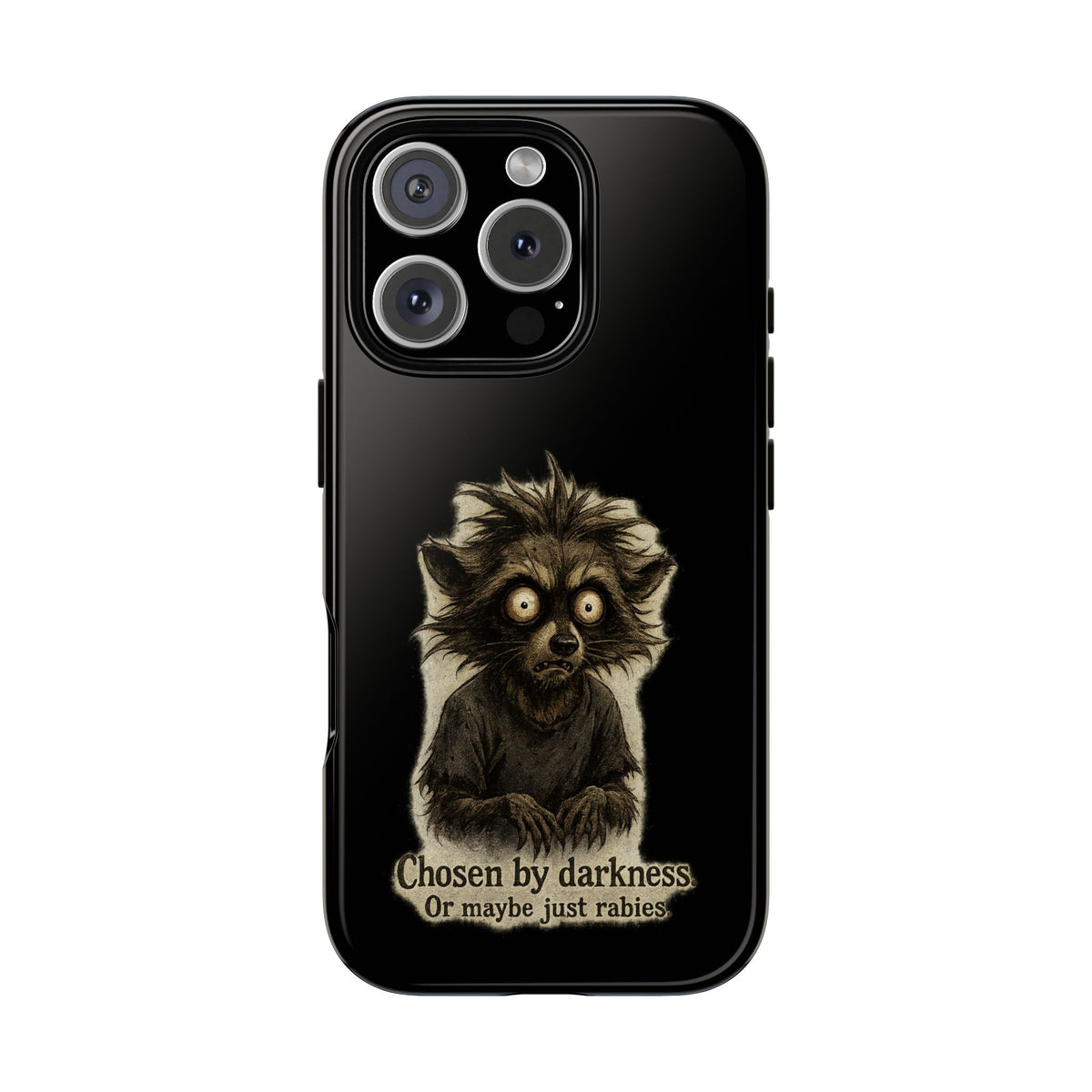 Phone Case — "Chosen by Darkness (Or Maybe Just Rabies)" Cute Creepy Lemur Design