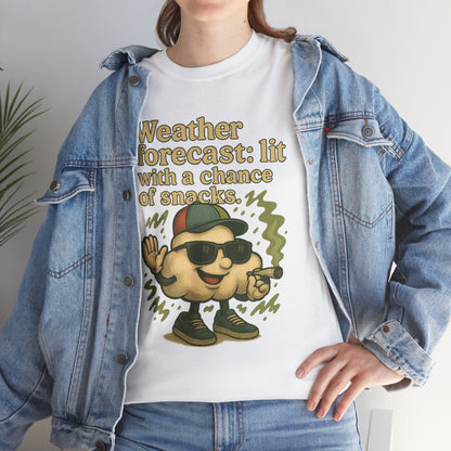 Weather Forecast: Lit With a Chance of Snacks – Chill Cloud T-Shirt