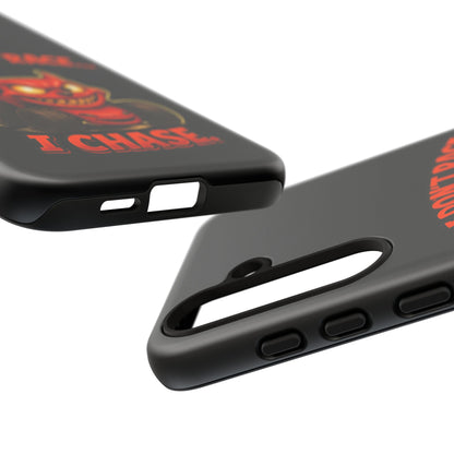 I Don't Race I Chase Phone Case — Cartoon Demon Hot Rod Design