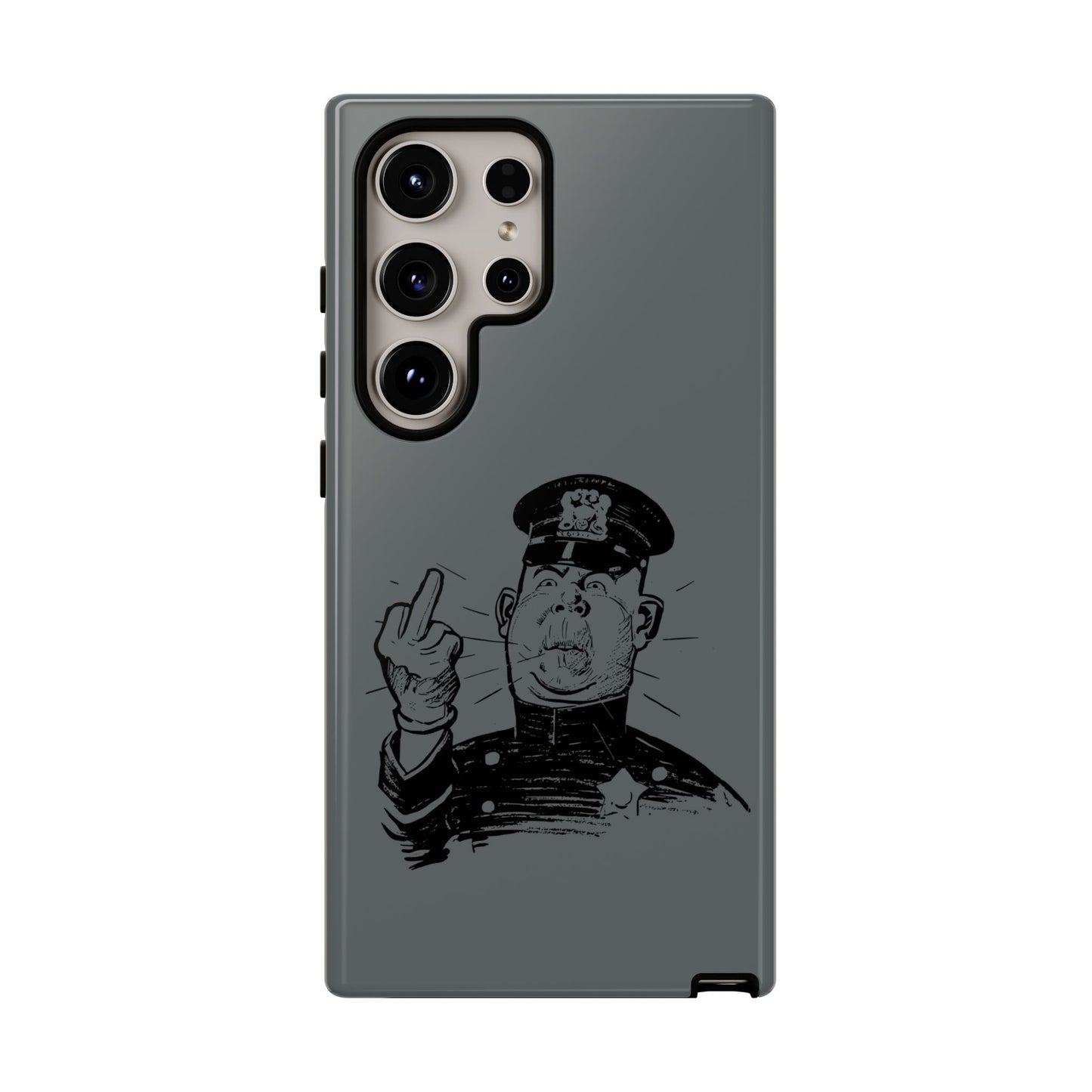 Vintage Cop Middle Finger Phone Case — Edgy Retro iPhone Protective Cover