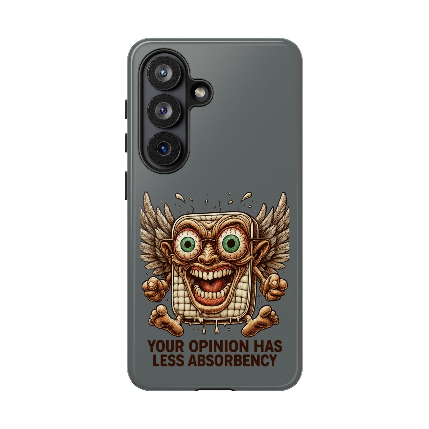 Phone Case — Funny Vintage Winged Toaster Design (“Your Opinion Has Less Absorbency”)
