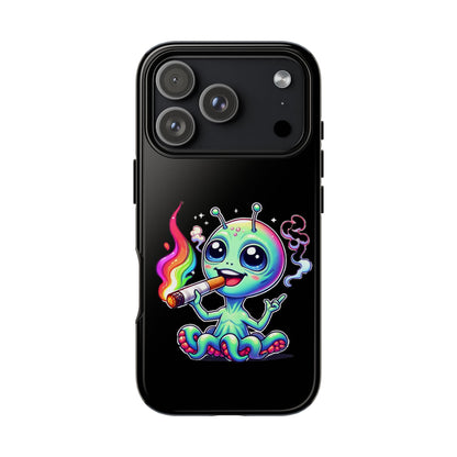 Alien Smoking Rainbow Joint Phone Case — Cute Psychedelic Cannabis iPhone Cover