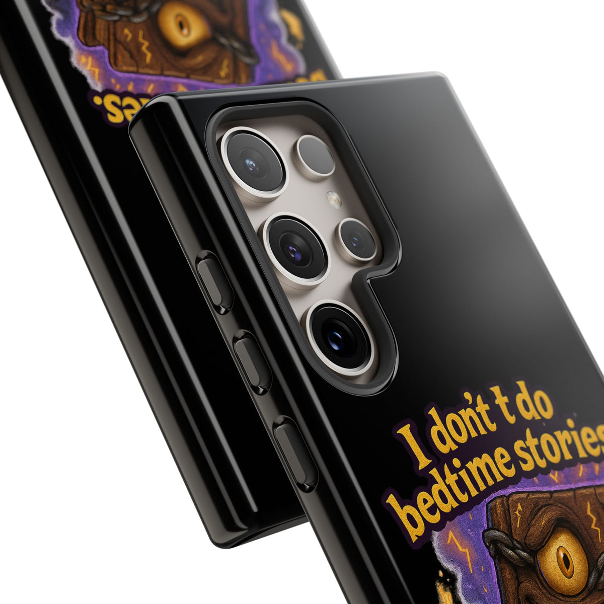 Phone Case — "I Don't Do Bedtime Stories, I Do Nightmares" Horror Book Design