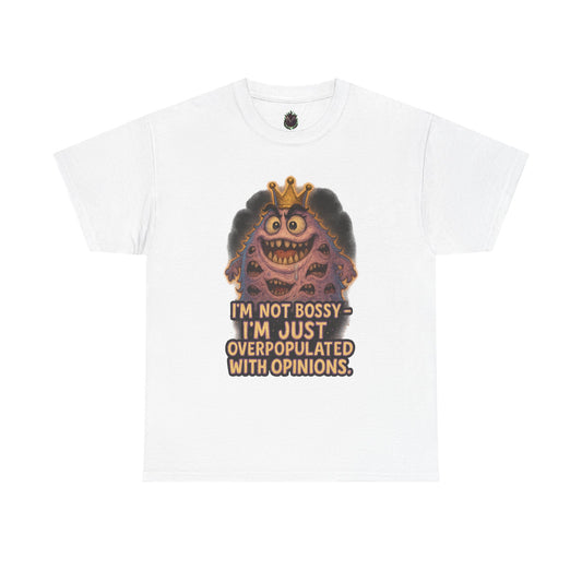 Overpopulated With Opinions monster tee | Funny Graphic T-Shirt