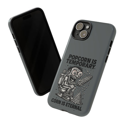 Phone Case — "Popcorn Is Temporary, Corn Is Eternal" Retro Zombie Corn Design