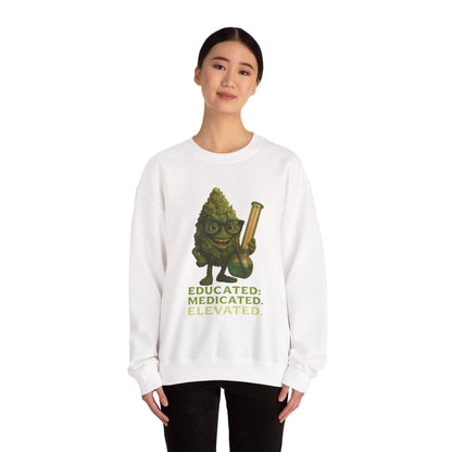 Educated. Medicated. Elevated. Crewneck Sweatshirt – Bud Edition