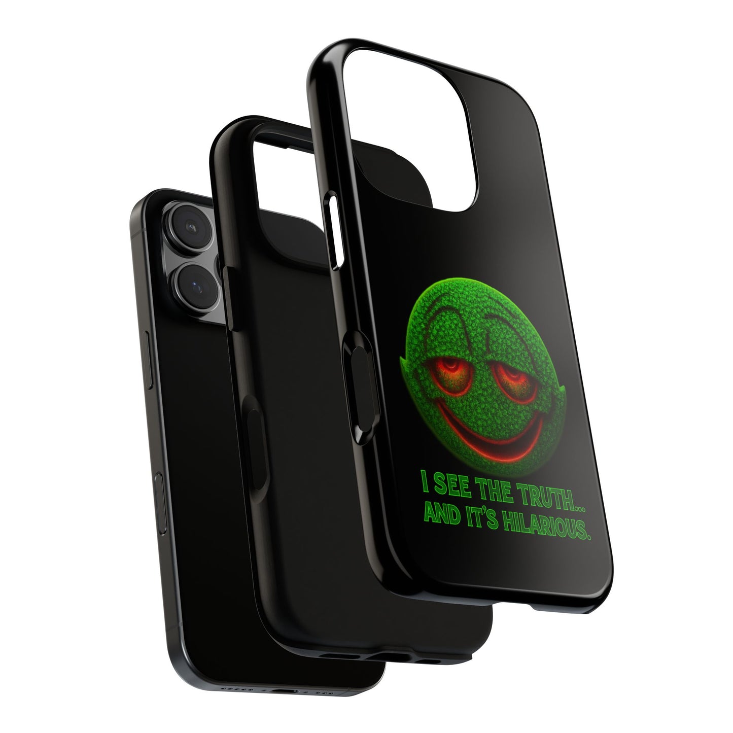 Phone Case — Green Smiley 'I See The Truth... And It's Hilarious' Protective Cover