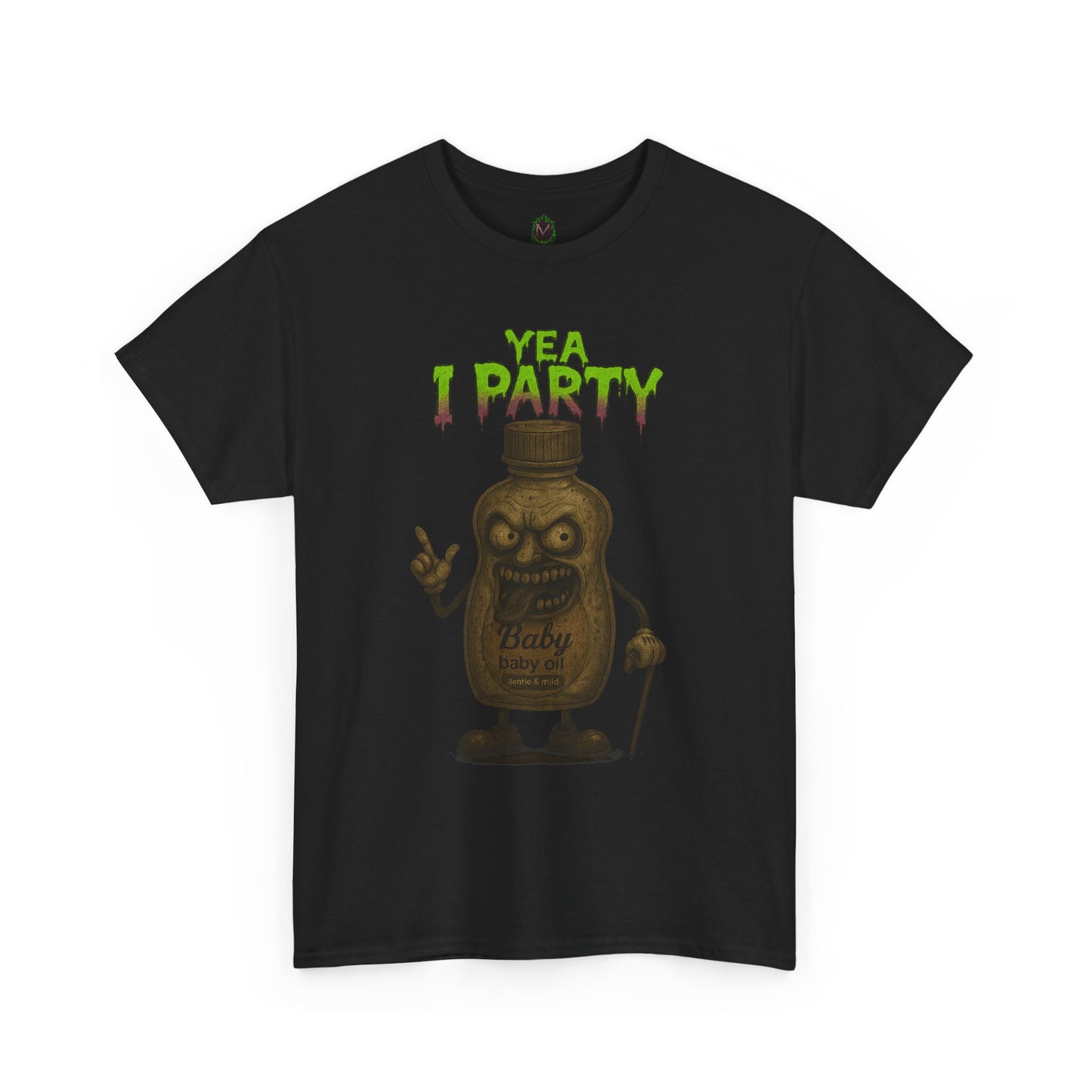 Yea I Party – Deranged Baby Oil Horror Cartoon T-Shirt