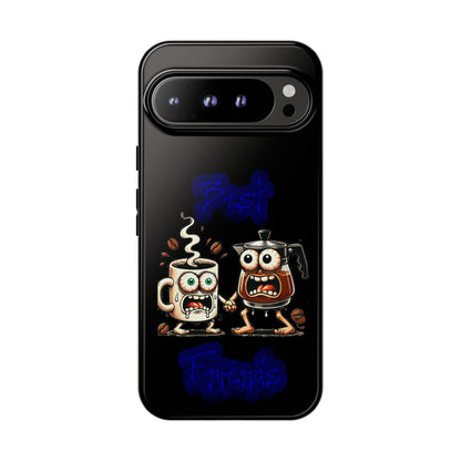Coffee & Tea Fight Phone Case — Funny Kawaii Beverage Cartoon Tough Cases