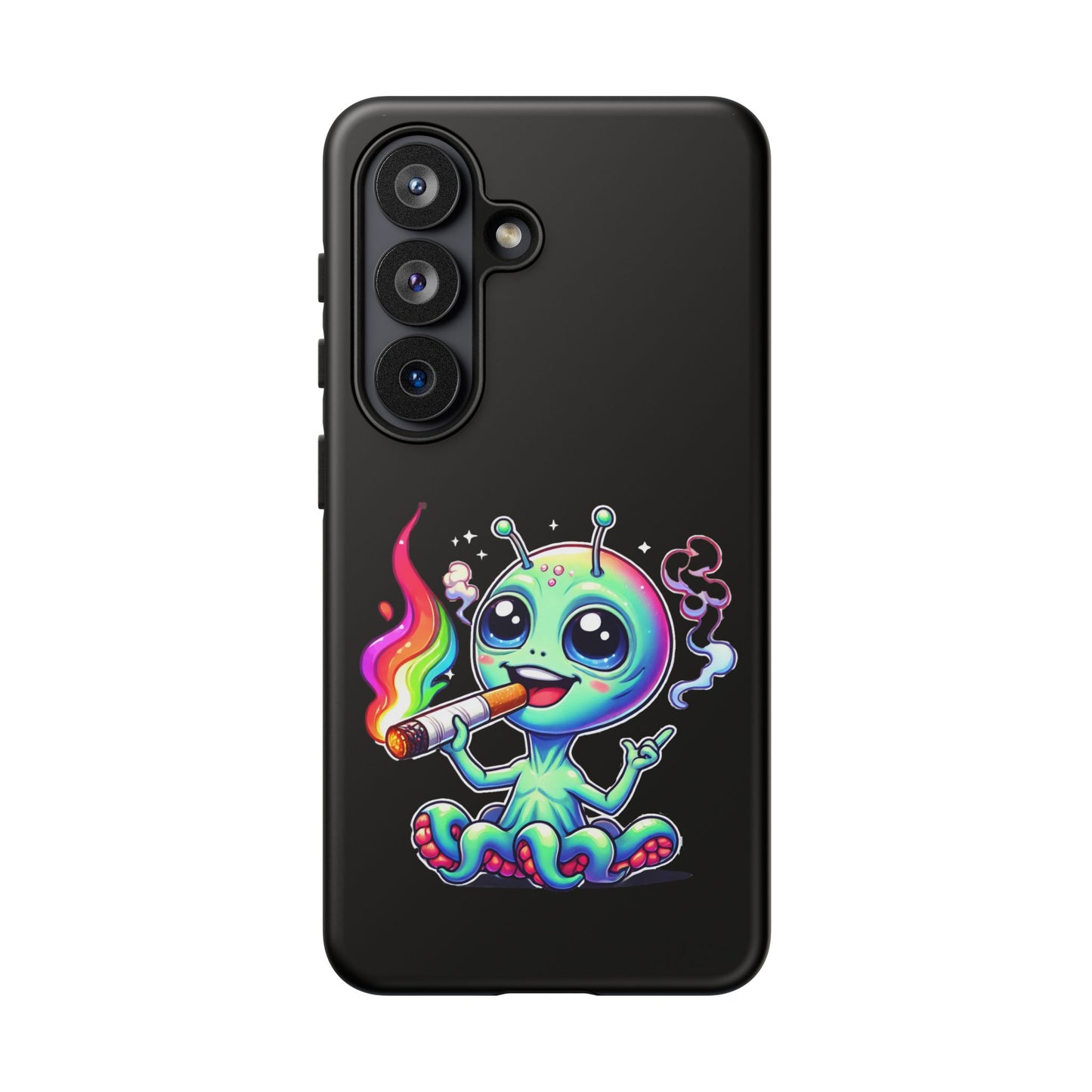 Alien Smoking Rainbow Joint Phone Case — Cute Psychedelic Cannabis iPhone Cover