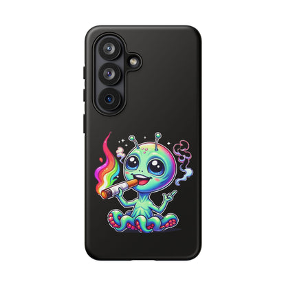 Alien Smoking Rainbow Joint Phone Case — Cute Psychedelic Cannabis iPhone Cover