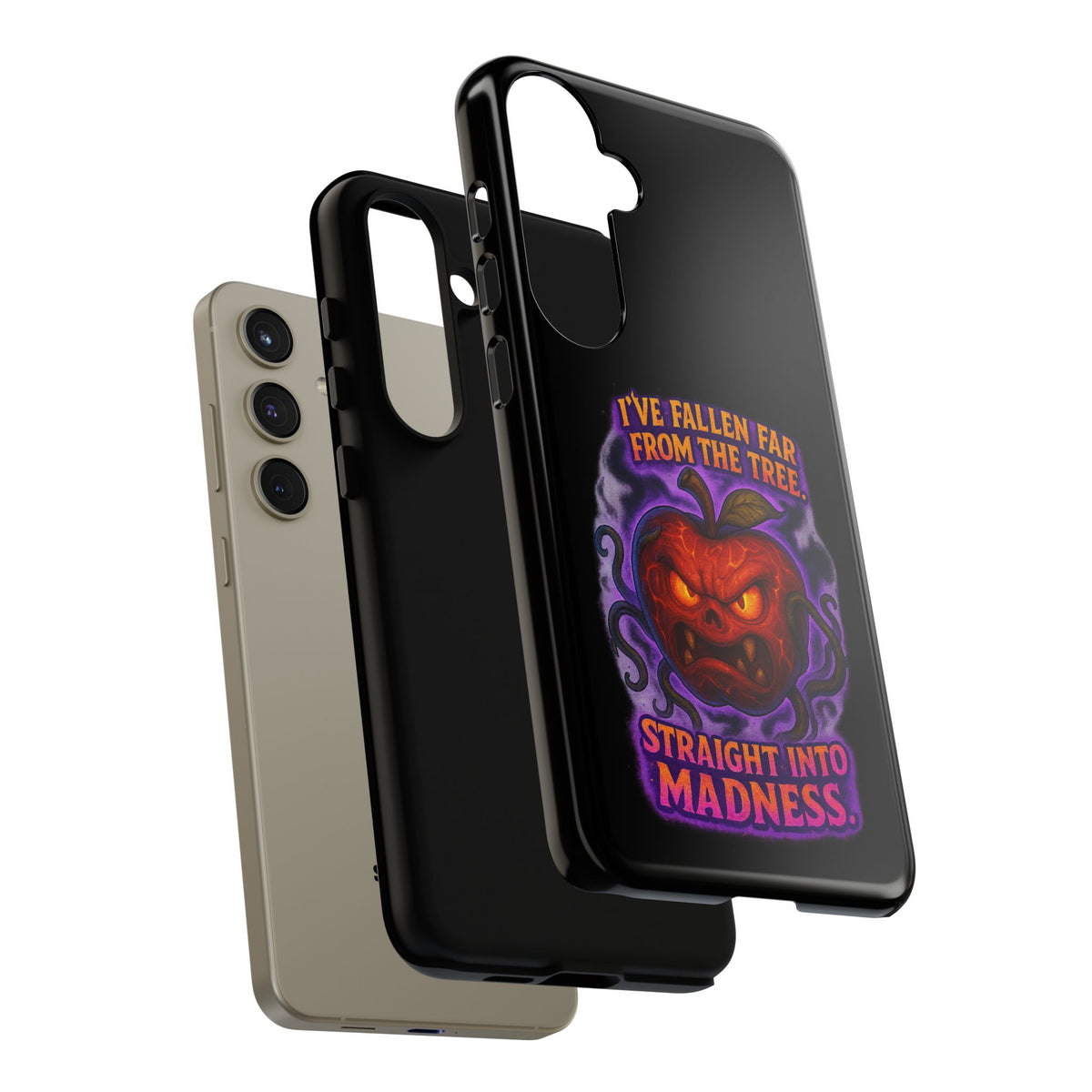 Phone Case — 'I've Fallen Far From the Tree, Straight Into Madness' Pumpkin Horror Design