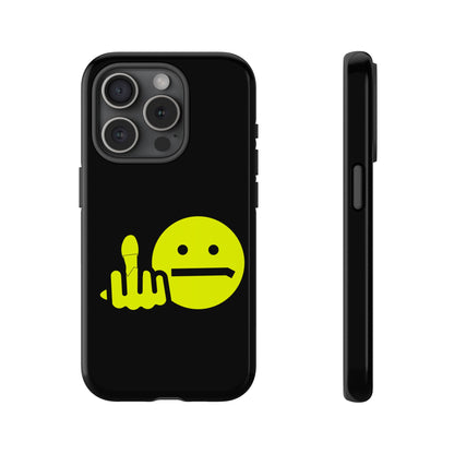 Phone Case — Neon Middle Finger Emoji Graphic