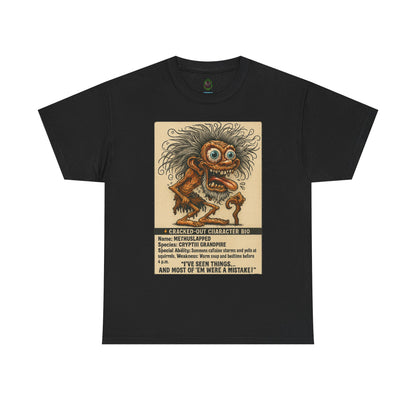 Methslapped – Cryptid Grandpa Character Bio T-Shirt