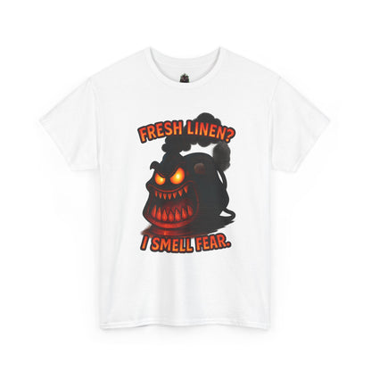 Fresh Linen? I Smell Fear Tee | Scary Laundry Monster Halloween Shirt