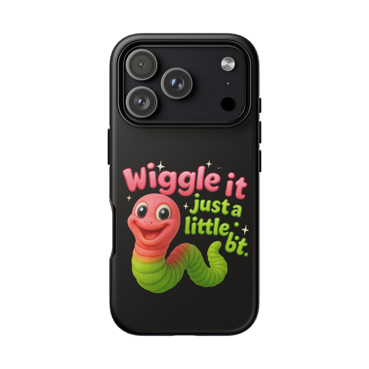 Wiggle It Worm Phone Case — Cute Pink & Green Cartoon iPhone Cover