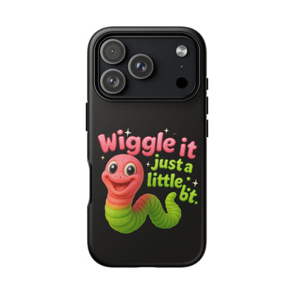 Wiggle It Worm Phone Case — Cute Pink & Green Cartoon iPhone Cover