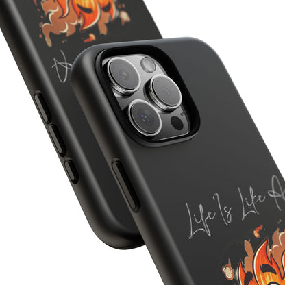 Cute Flaming Dumpster Phone Case — "Life Is Lit" Funny Burnout Phone Cover