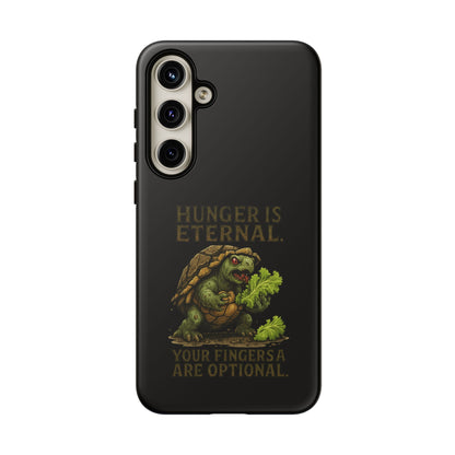 Phone Case — "Hunger Is Eternal, Your Fingers Are Optional" Turtle Monster Design