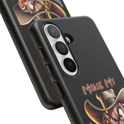 Phone Case - 'Make My Day' Cowboy Revolver Graphic Protective Case