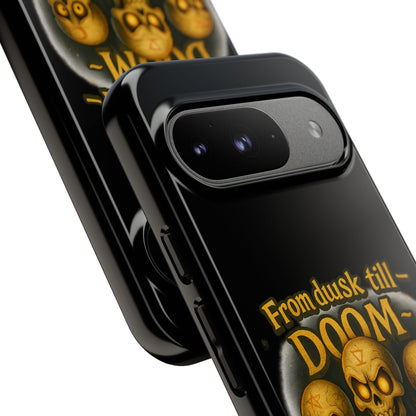 Phone Case — "From Dusk Till Doom We Jam" Skeleton Band Design