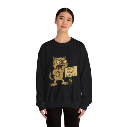 Are We Next – Angry Cat Protest Crewneck Sweatshirt
