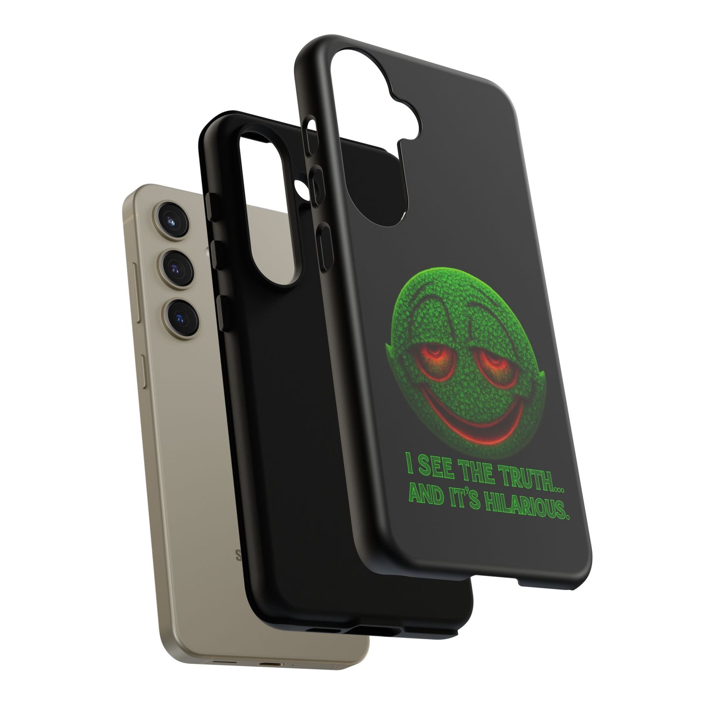 Phone Case — Green Smiley 'I See The Truth... And It's Hilarious' Protective Cover