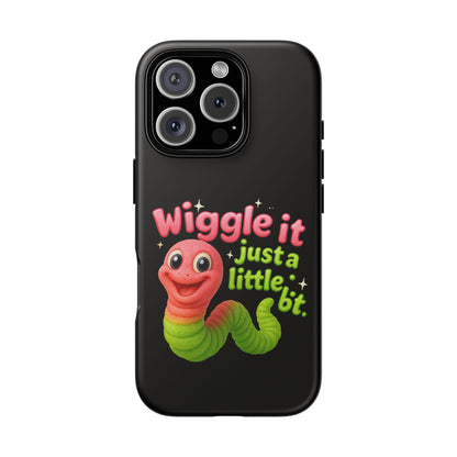 Wiggle It Worm Phone Case — Cute Pink & Green Cartoon iPhone Cover