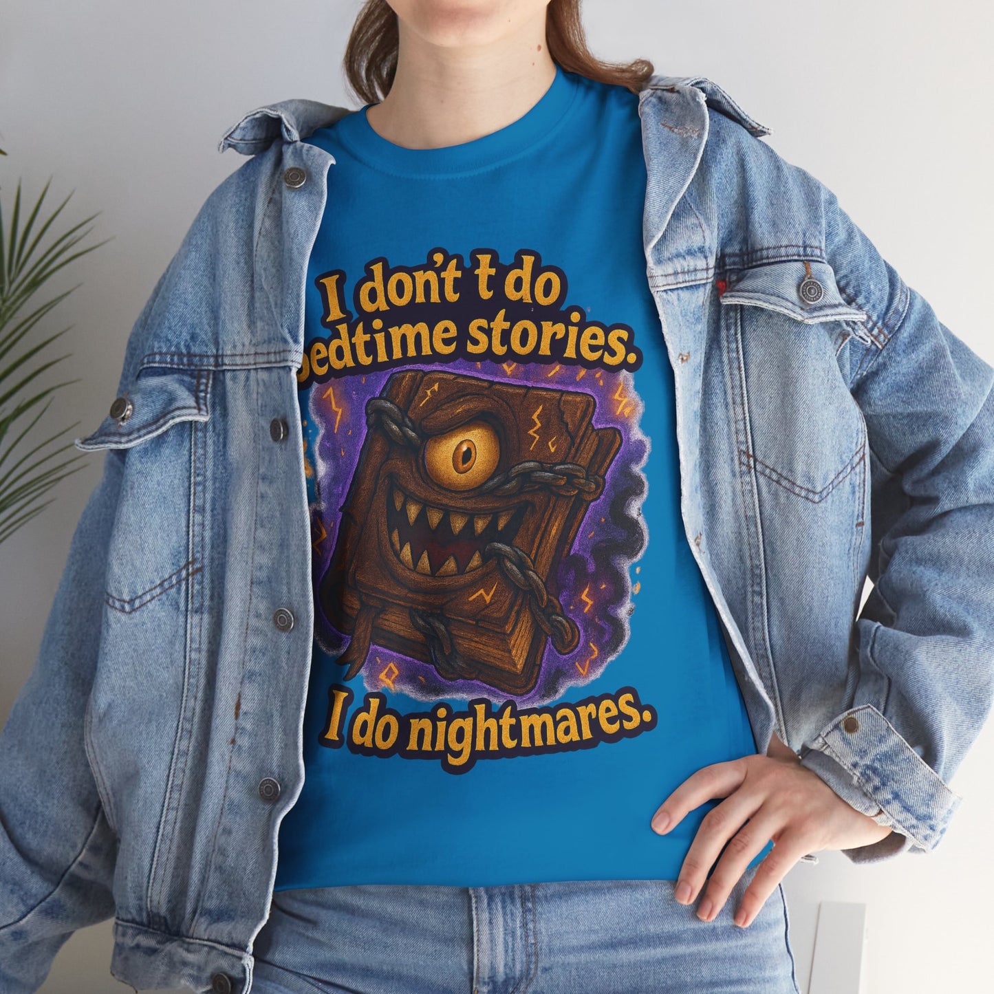 Nightmarish Monster Book tee | I don't do bedtime stories design