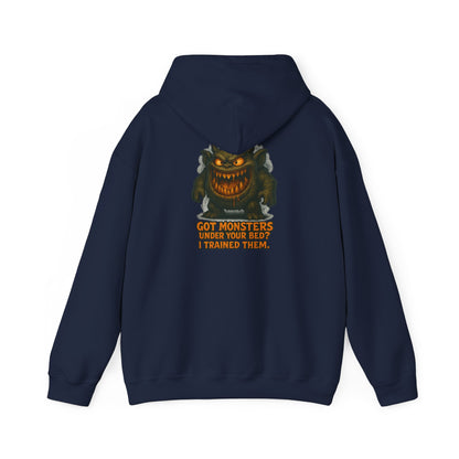 Hoodie — 'Got Monsters Under Your Bed? I Trained Them.' Scary Monster Graphic Pullover