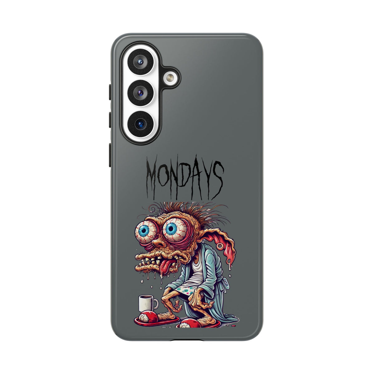 Mondays Zombie Character Phone Case – Funny Groggy Coffee Phone Cover