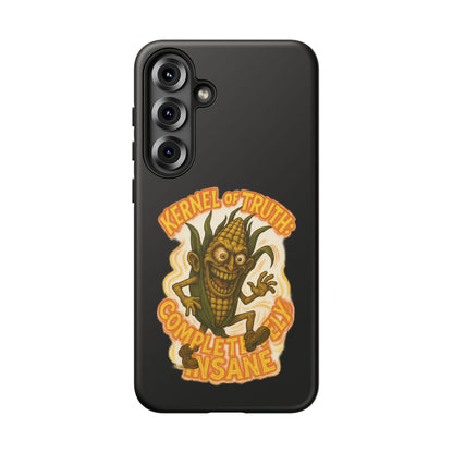 Corny Horror Phone Case - “Kernel of Truth, Completely Insane” Retro Corn Monster