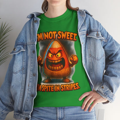 Angry Candy Corn I'm Not Sweet I'm Spite in Stripes T-Shirt