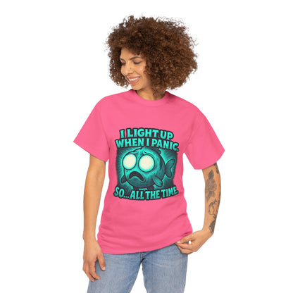 Glowing Panic Fish Tee | I Light Up When I Panic Graphic T-Shirt