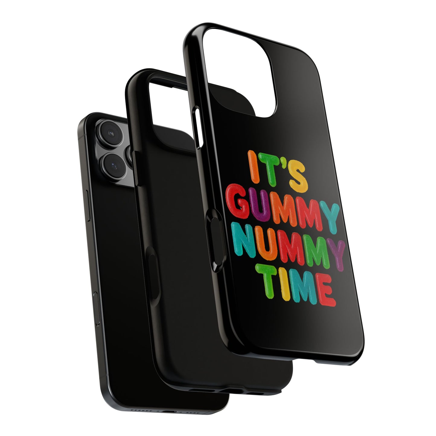 Phone Case — "It's Gummy Nummy Time" Colorful Candy Lettering Protective Case
