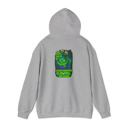 Glowing Green Monster Hoodie - "Causes Screaming, Glowing, and Doom" Graphic Pullover